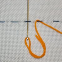 Anleitungsbilder Vorstich, umschlungen